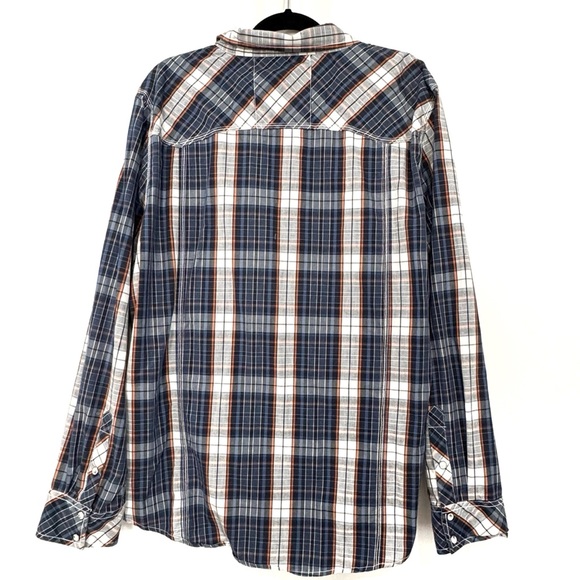 Mens Pearl Snap Collared Shirt - Long Sleeve Retro Plaid Slim Fit Men’s XXL - Picture 2 of 8